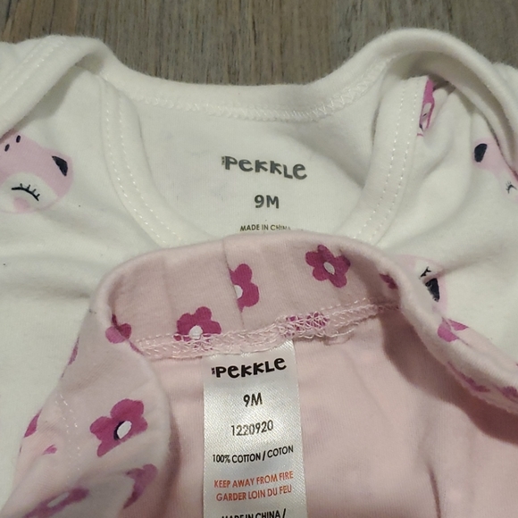 💚 Pekkle | Baby Girl 2-Piece Outfit | Fox | Purple Pink | 9M - Picture 4 of 5
